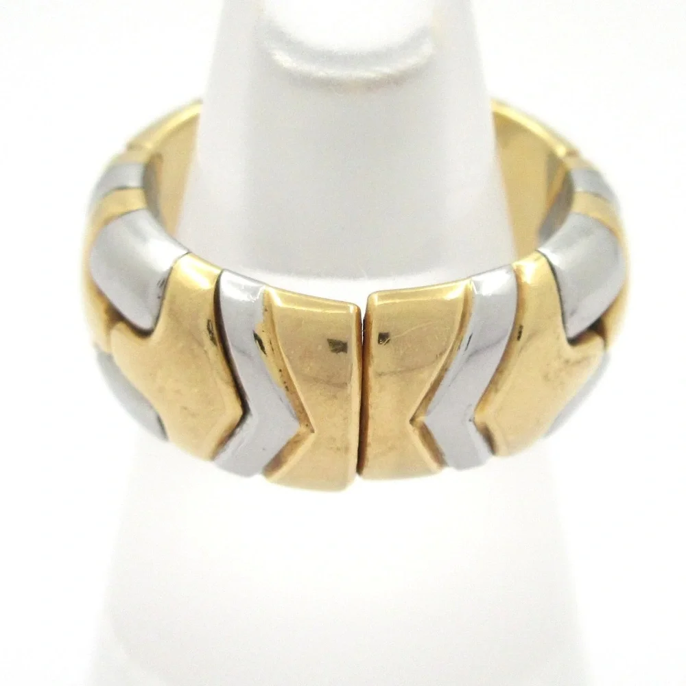 Bvlgari Alveare Ring Silver 18K Yellow Gold Stainless Steel